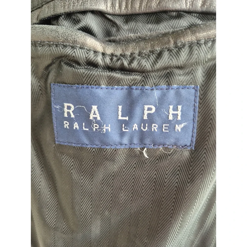 Ralph Lauren Blue Label Mens Black Lamb Leather Blazer Sport Coat Jacket Sz 38 R